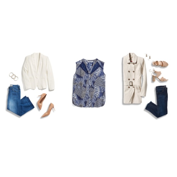 NWT Keke blue cap sleeve blouse - Picture 3 of 7